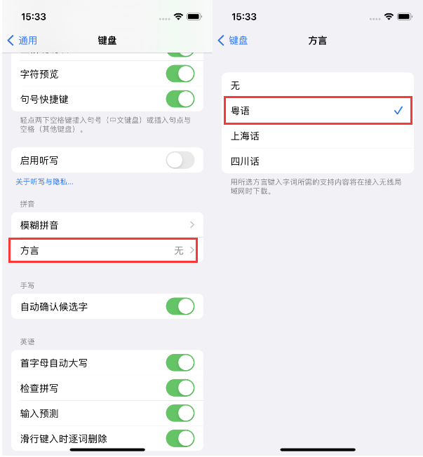 鸠江苹果14服务点分享iPhone 14plus设置键盘粤语方言的方法 